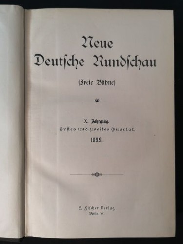 Neue deutsche rundschau - deutsche, (freie
